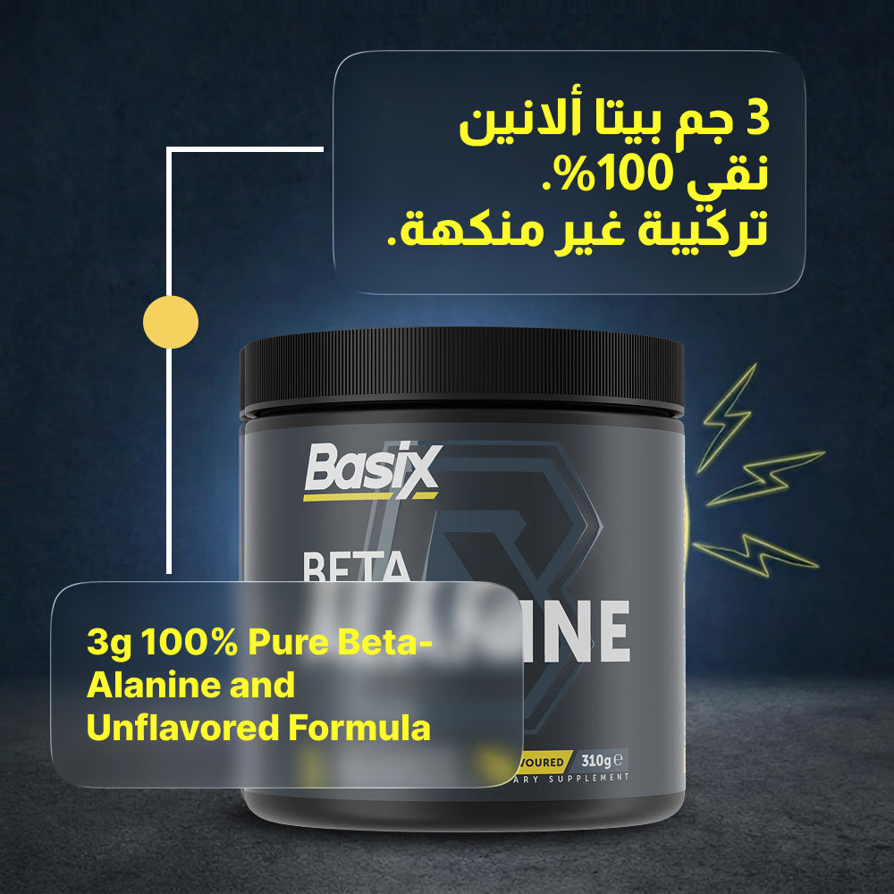 Basix Beta Alanine Supplement  Muscle Endurance and Performance Pump Unflavored 310g