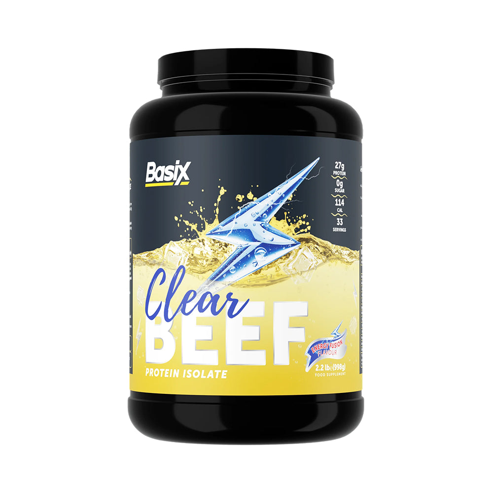 Basix Clear Beef Protein Isolate – Sugar-Free Paleo Supplement Energy Fusion 2.2 LB