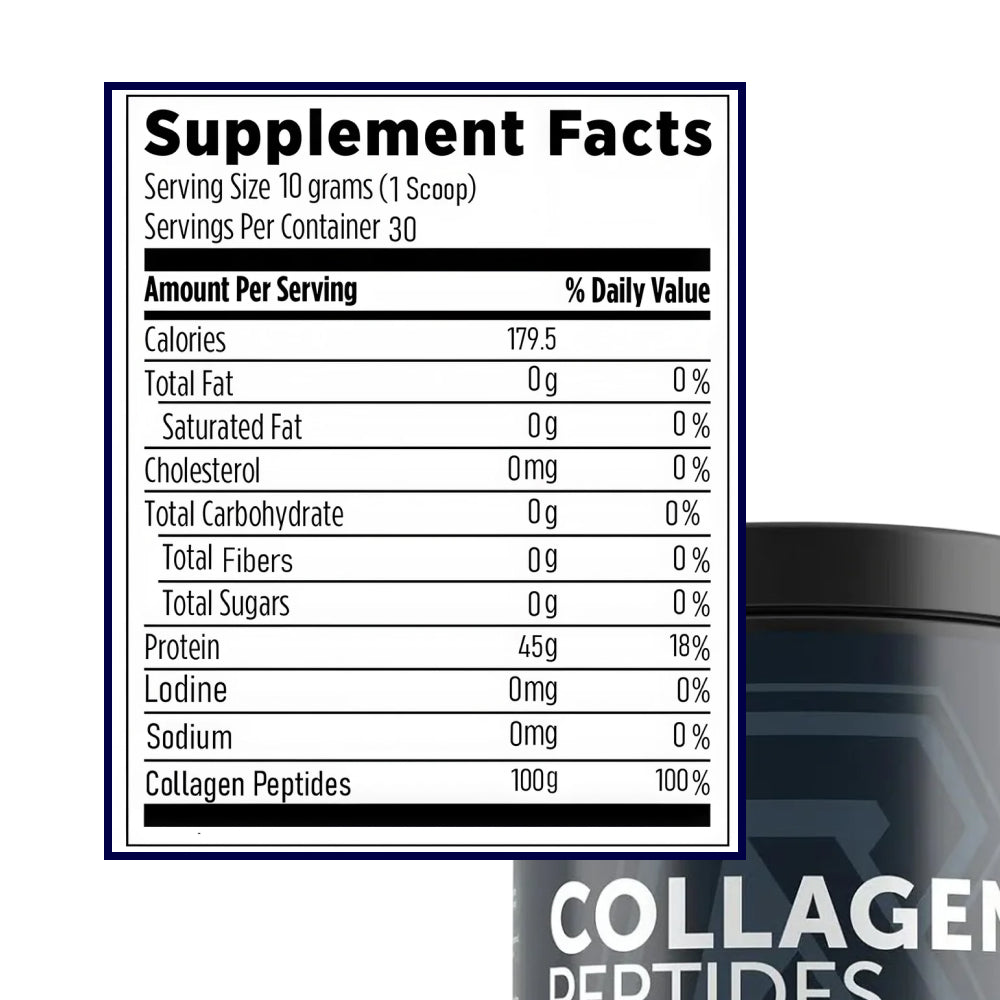 Basix Collagen Peptides – Hydrolysed - Unflavored Protein Powder 300g