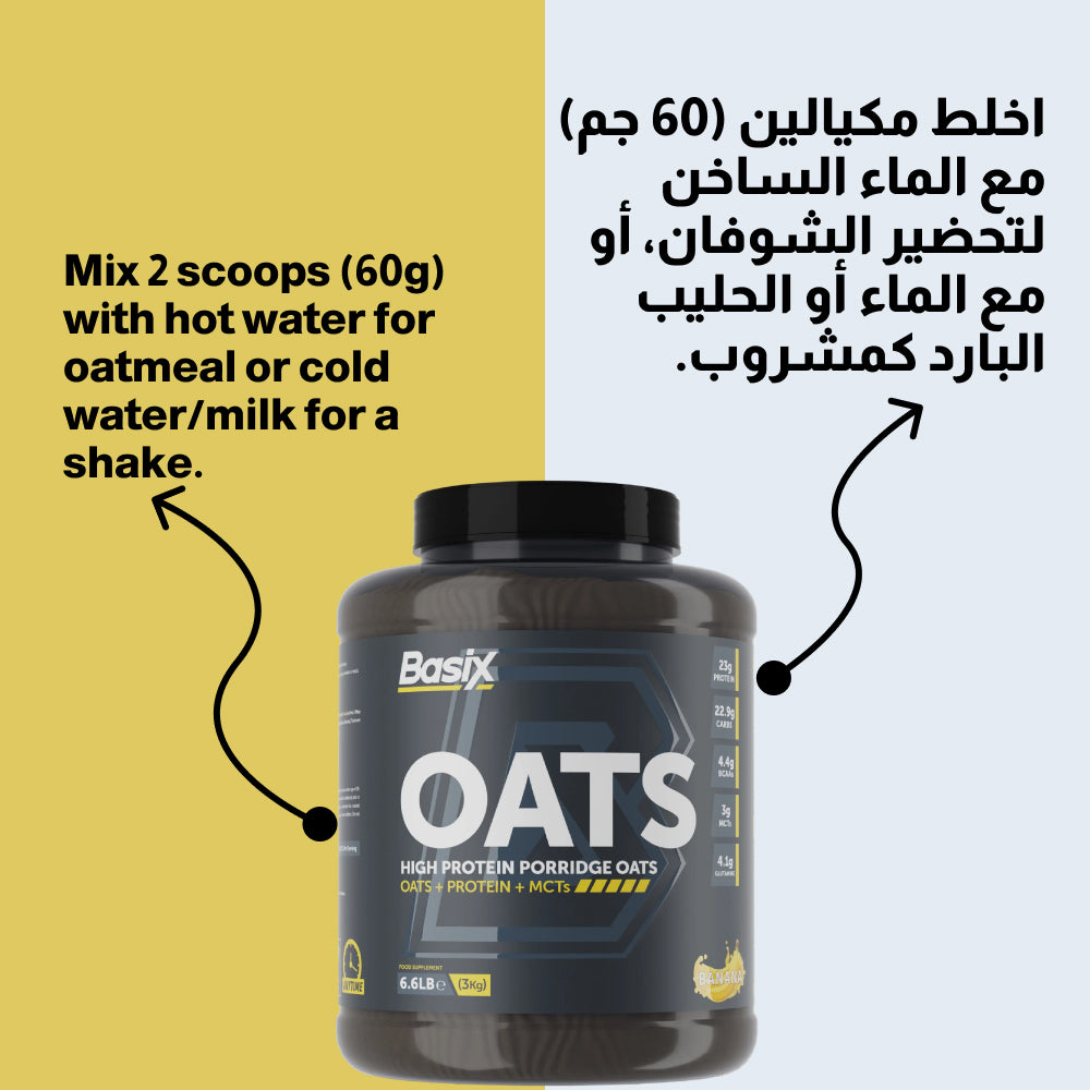 Basix Oats - High Protein Porridge - Banana 6.6 LB