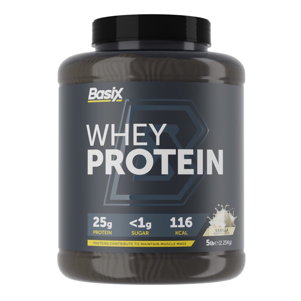 Basix Whey Protein Powder – Vanilla Whip Flavor – 5 LB