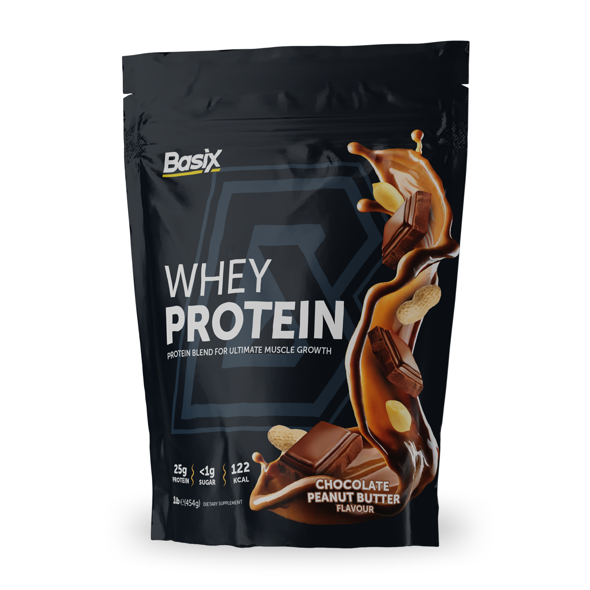 BASIX MUSCLE Whey Protein Powder – Whey Isolate & Soy Blend 1 LB