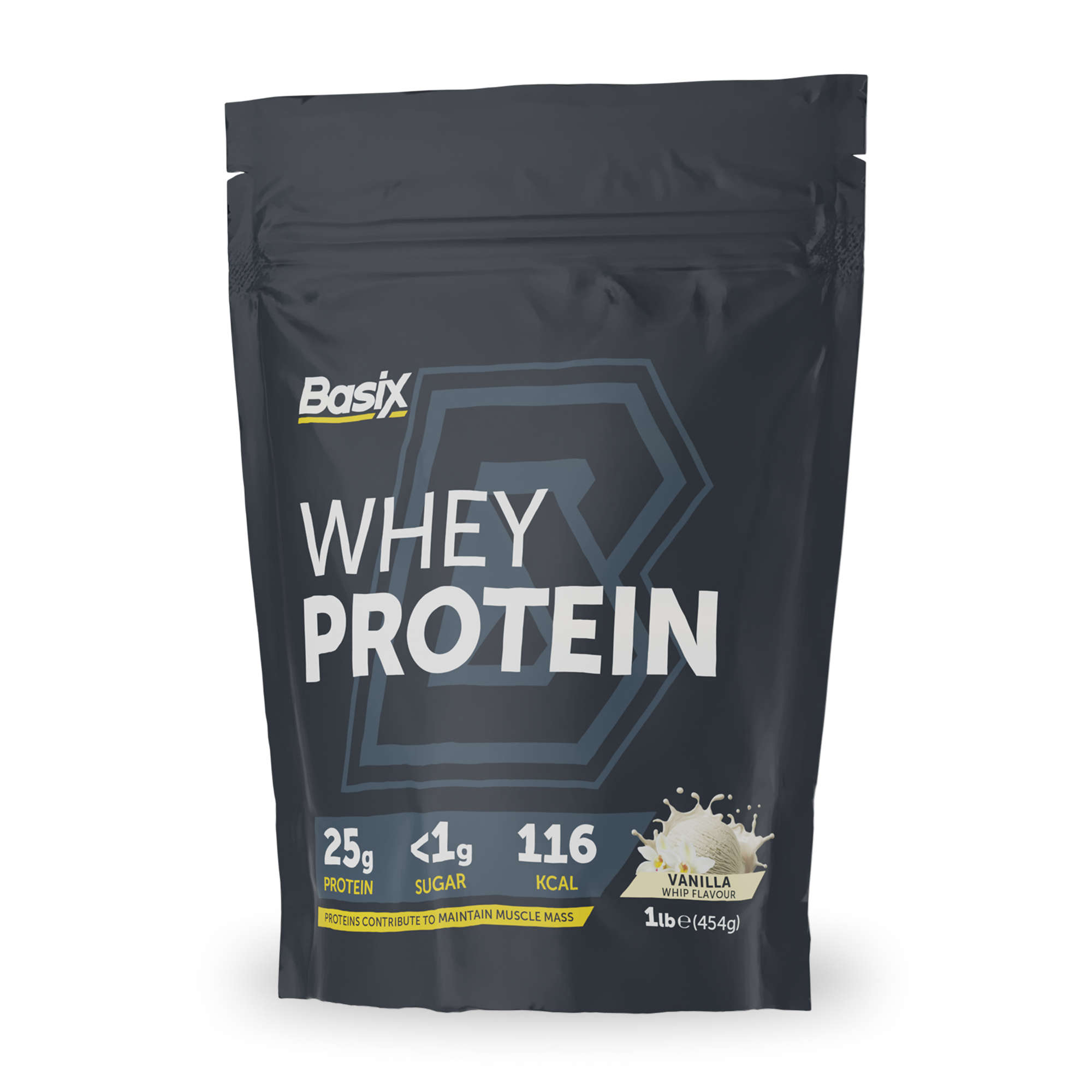 BASIX MUSCLE Whey Protein Powder – Whey Isolate & Soy Blend 1 LB