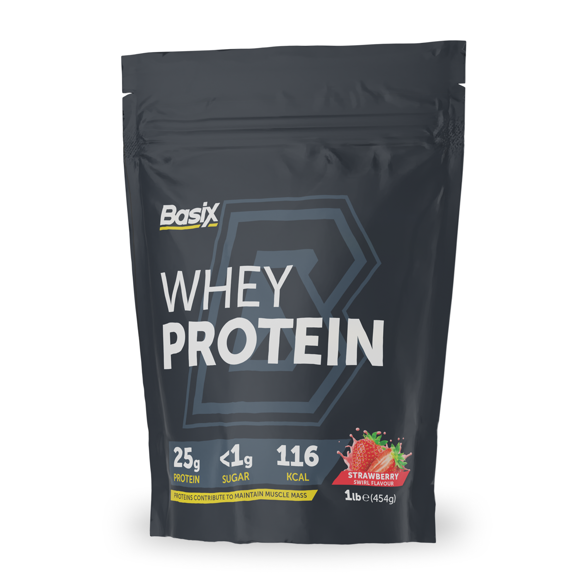 BASIX MUSCLE Whey Protein Powder – Whey Isolate & Soy Blend 1 LB