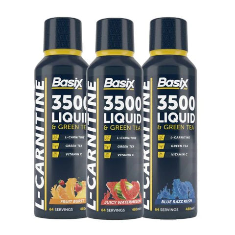 Basix L-Carnitine 3500 Liquid & Green Tea Supplement – Metabolic Support & Energy 480ml