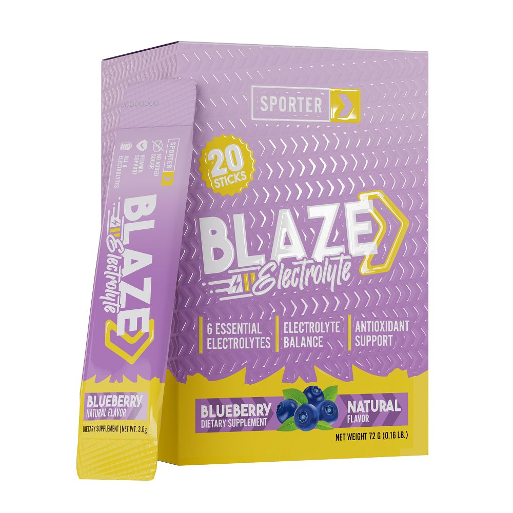 SPORTER Electrolyte powder - Blueberry flavor (3.6 g/sachet, 20 sachets/box)