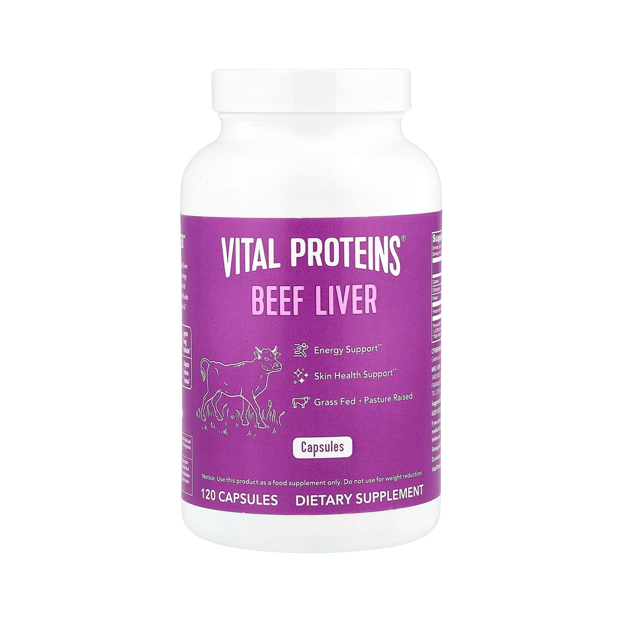 Beef Liver 750mg Dietary Supplement - 120 Capsules