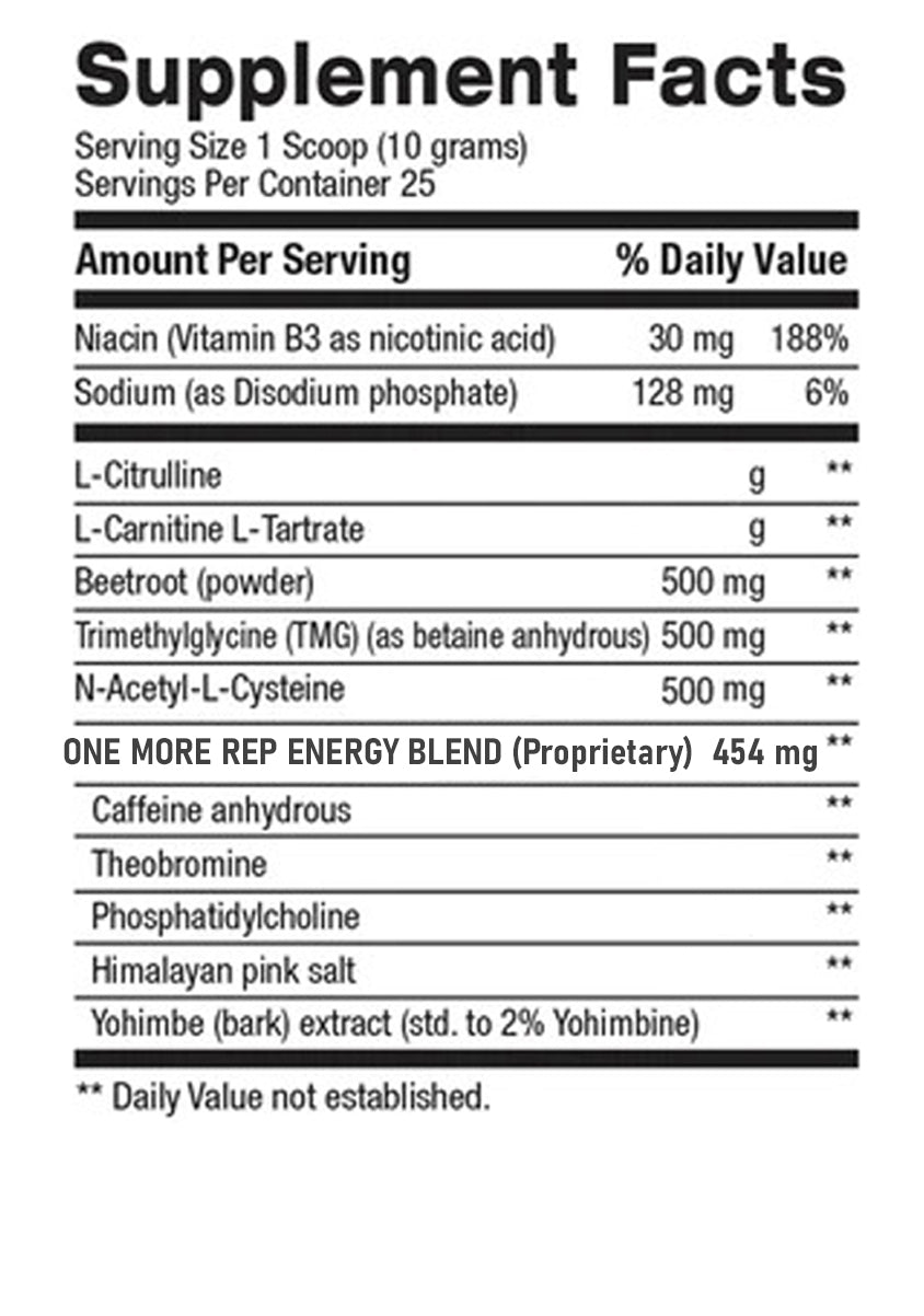 BPI Sports One More Rep Berry Splash Berry splash 7.05 OZ (200g)