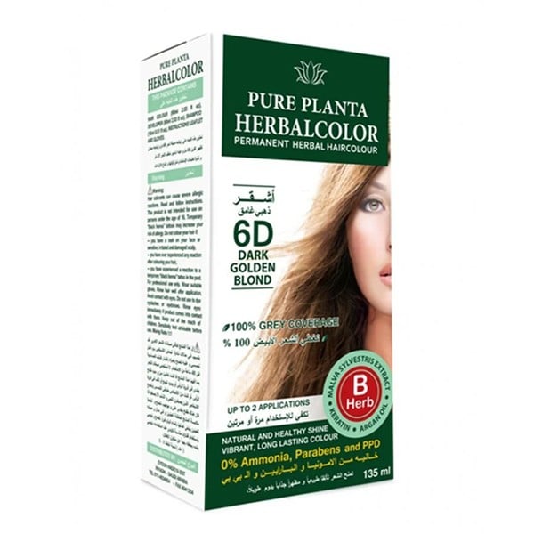 Pure Planta Ammonia-Free Hair Color 135ml 6D Dark Golden Brown