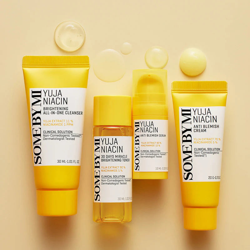 Some By Mi Skin Care Set Yuja Niacin Brightening Toner+Serum+Cleanser+Cream
