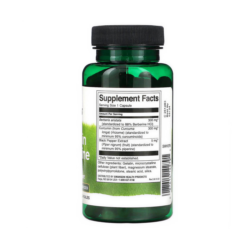 Swanson Curcumin & Berberine with Black Pepper - 60 Caps