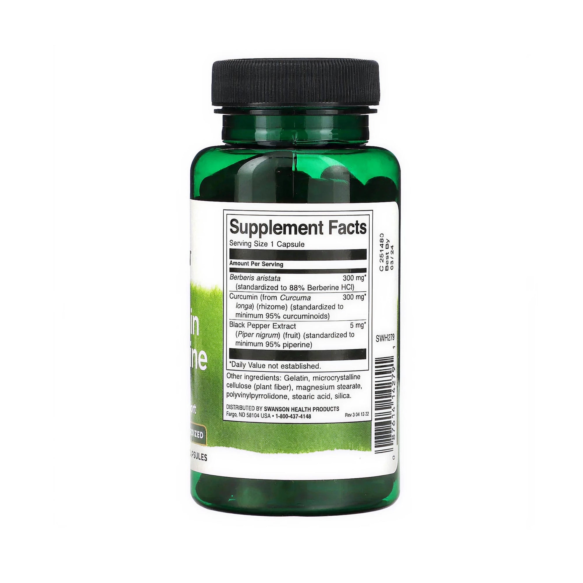 Swanson Curcumin & Berberine with Black Pepper - 60 Caps