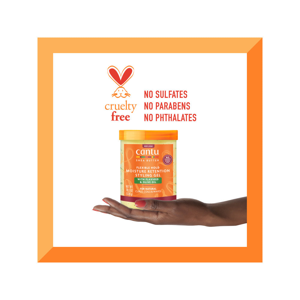 Cantu Hair Gel To Maintain Moisture With Flaxseed And Olive Oil 524g