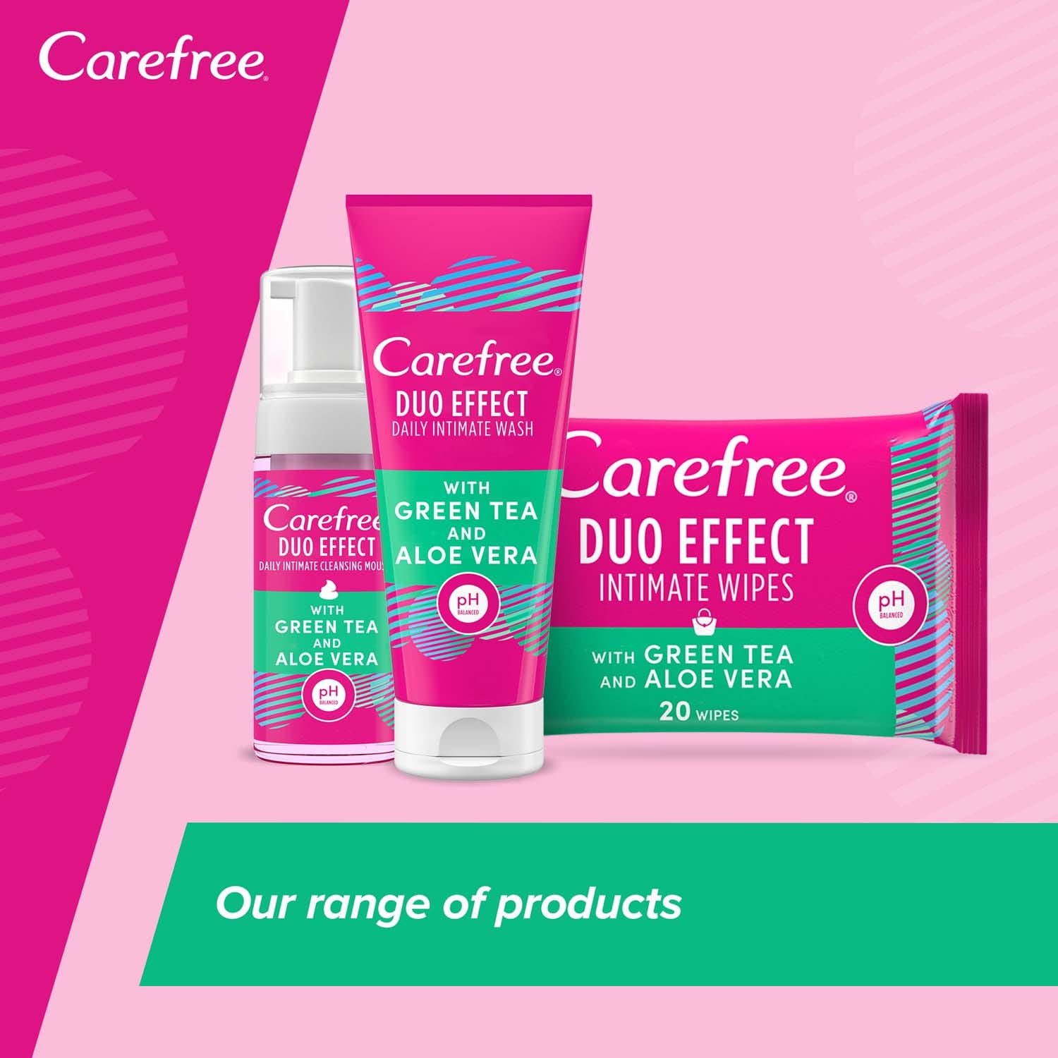 Carefree غسول منطقة البيكيني بالشاي الأخضر والصبار 200 مل