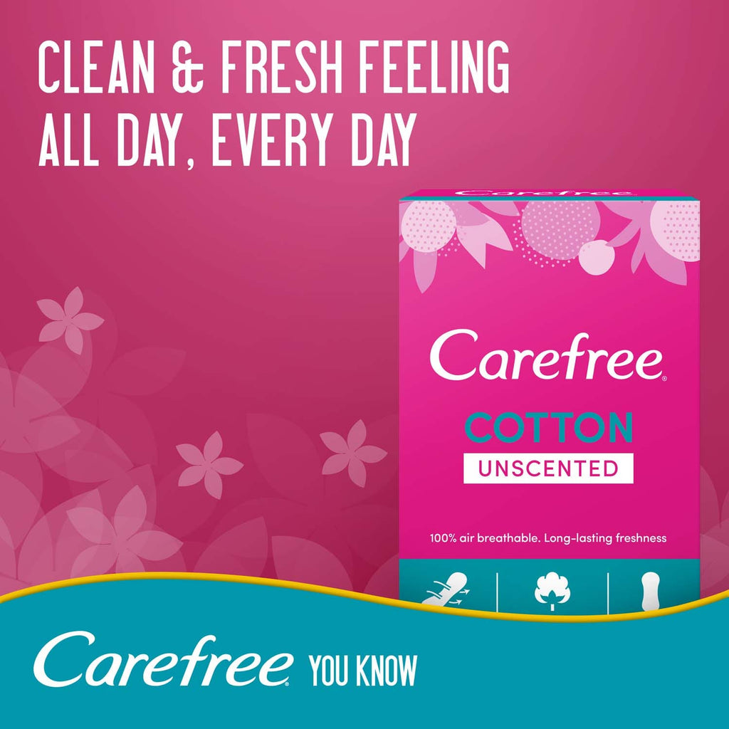 Carefree Fragrance Free Pads – Natural Cotton Feel for Sensitive Skin