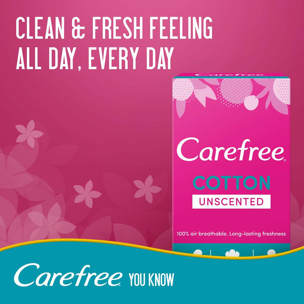 فوط Carefree عادية – حماية يومية بشعور القطن، 34 قطعة