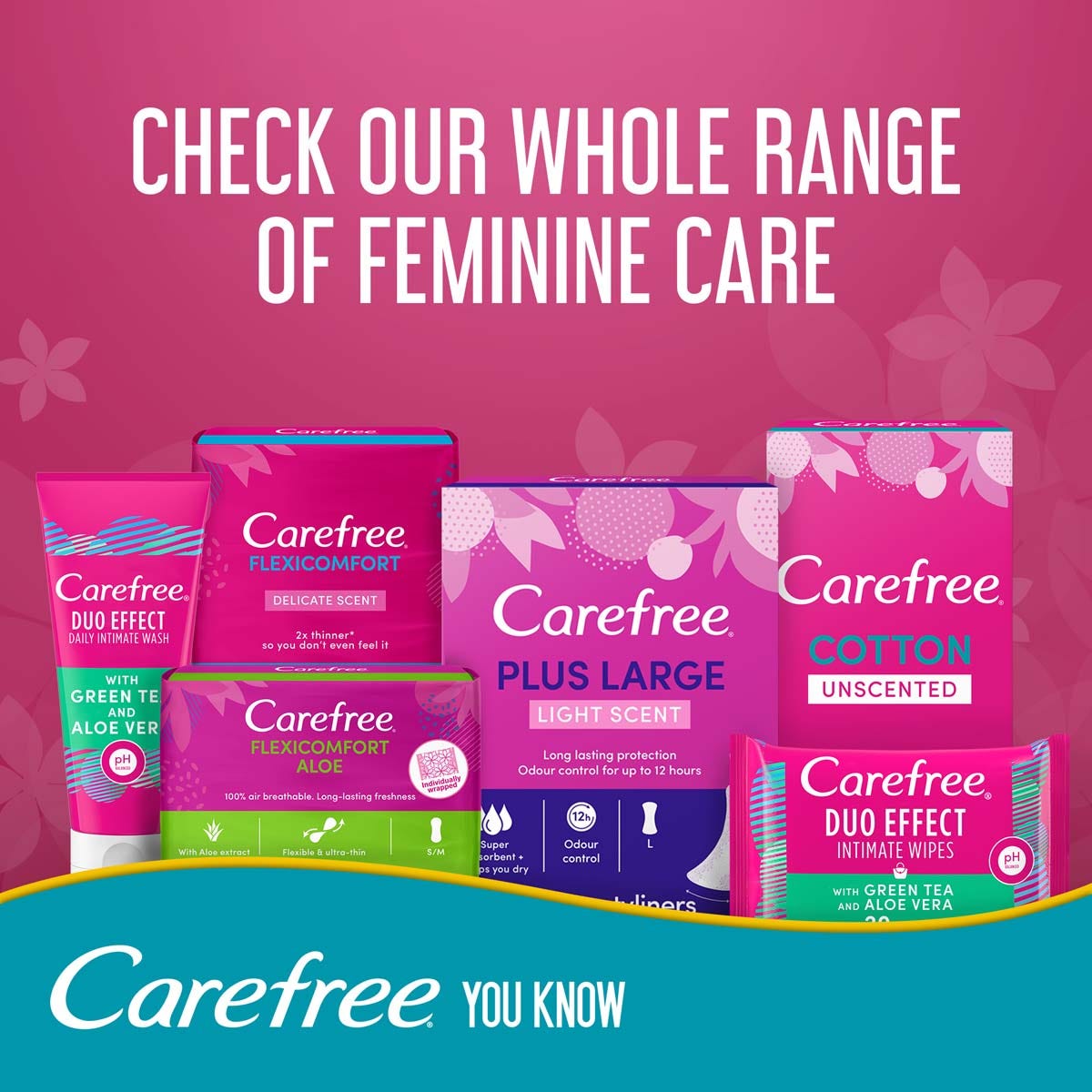 Carefree Cotton Fresh Scented Pads – Medium Size Daily Protection