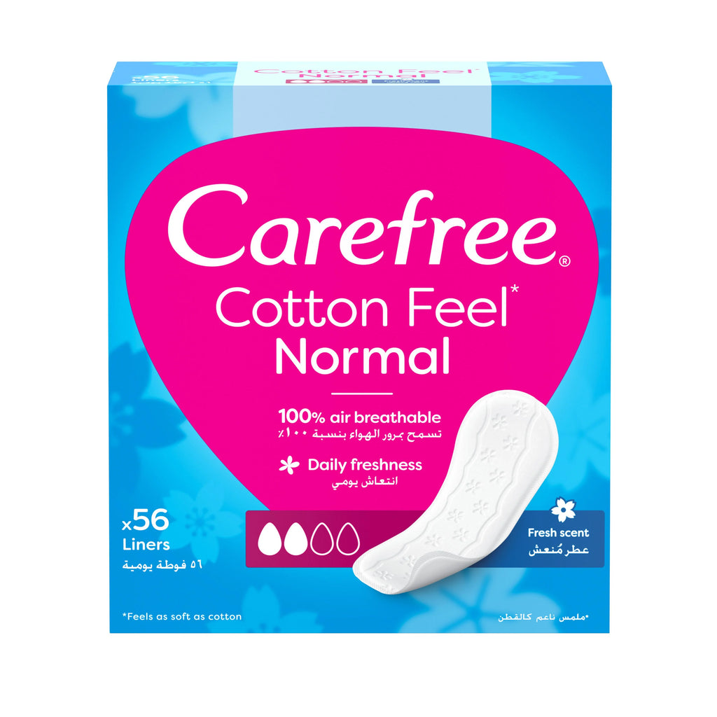 Carefree فوط بدون رائحة، حجم كبير 56 قطعة