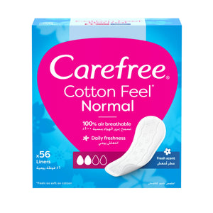 Carefree فوط بدون رائحة، حجم كبير 56 قطعة