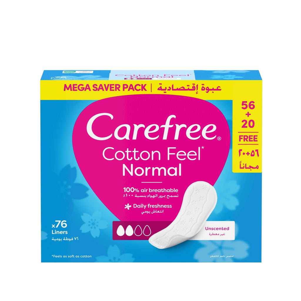 Carefree Pads 76pc Cotton Feel, Unscented