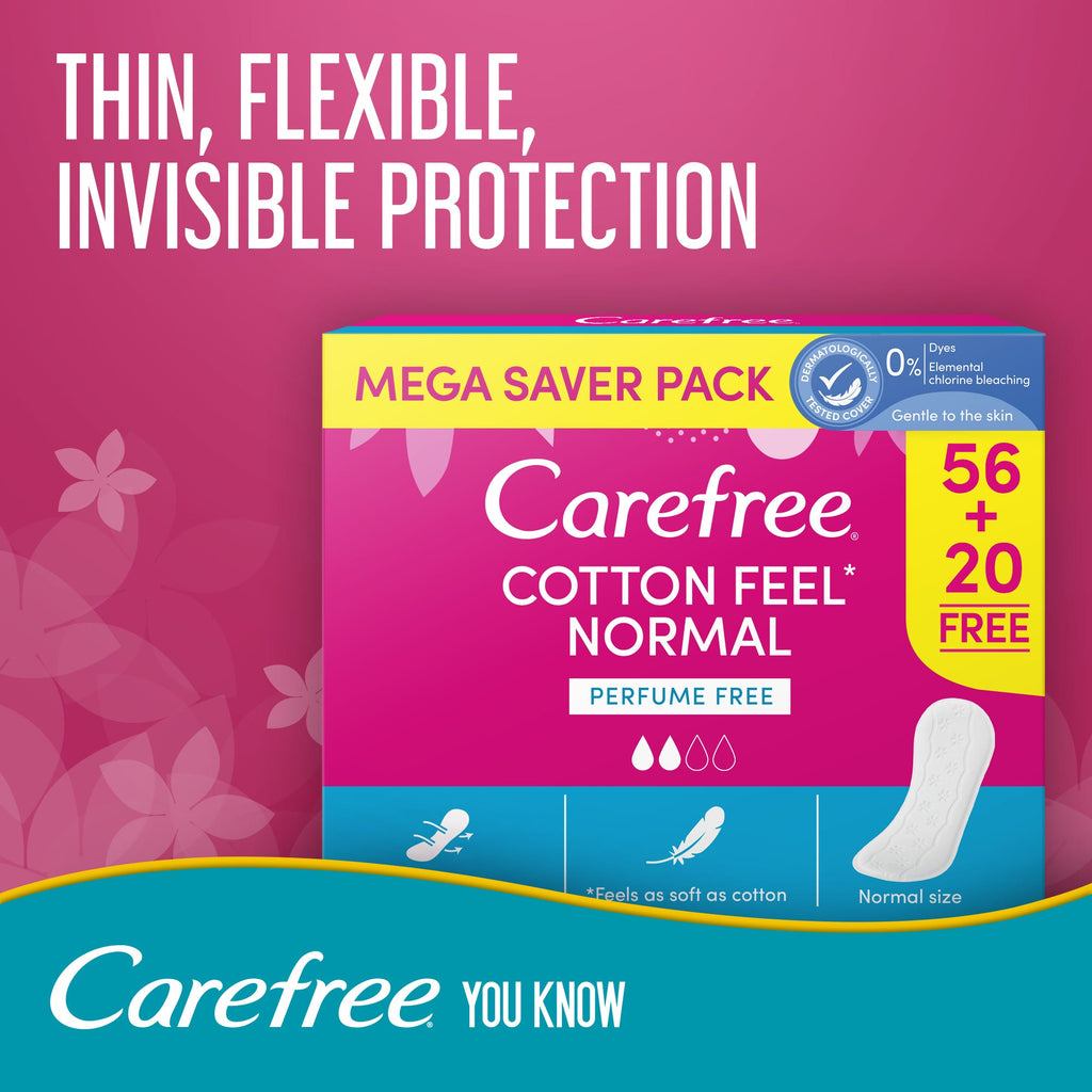 Carefree Pads 76pc Cotton Feel, Unscented