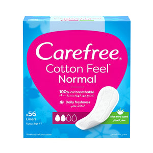 Carefree Pads Cotton Extract Aloe Vera Scent 56pc