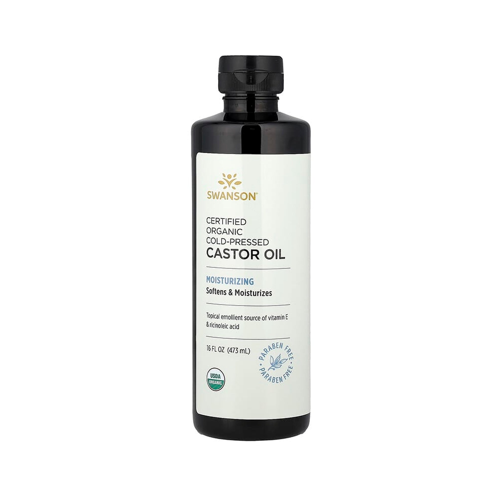 Swanson Certified Organic Cold-Pressed Castor Oil - 16 fl oz (473ml)