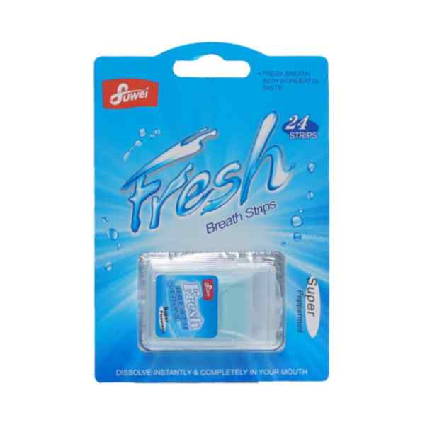 Fuwei mouth freshener strips 24pc fresh strong papermint