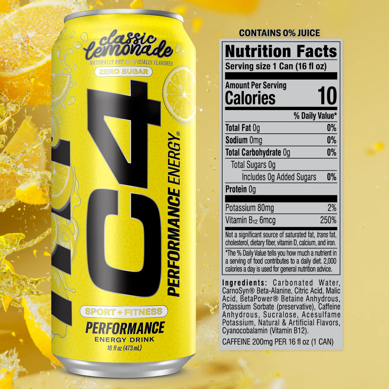 C4 Energy Carbonated Classic Lemonade 473ml (16oz)