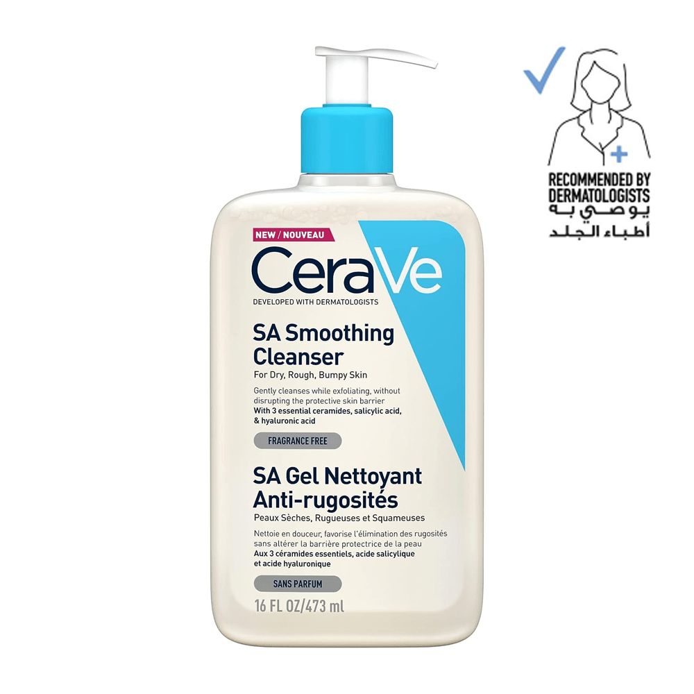 CeraVe SA Smoothing Cleanser – Salicylic Acid Exfoliant for Bumpy Skin