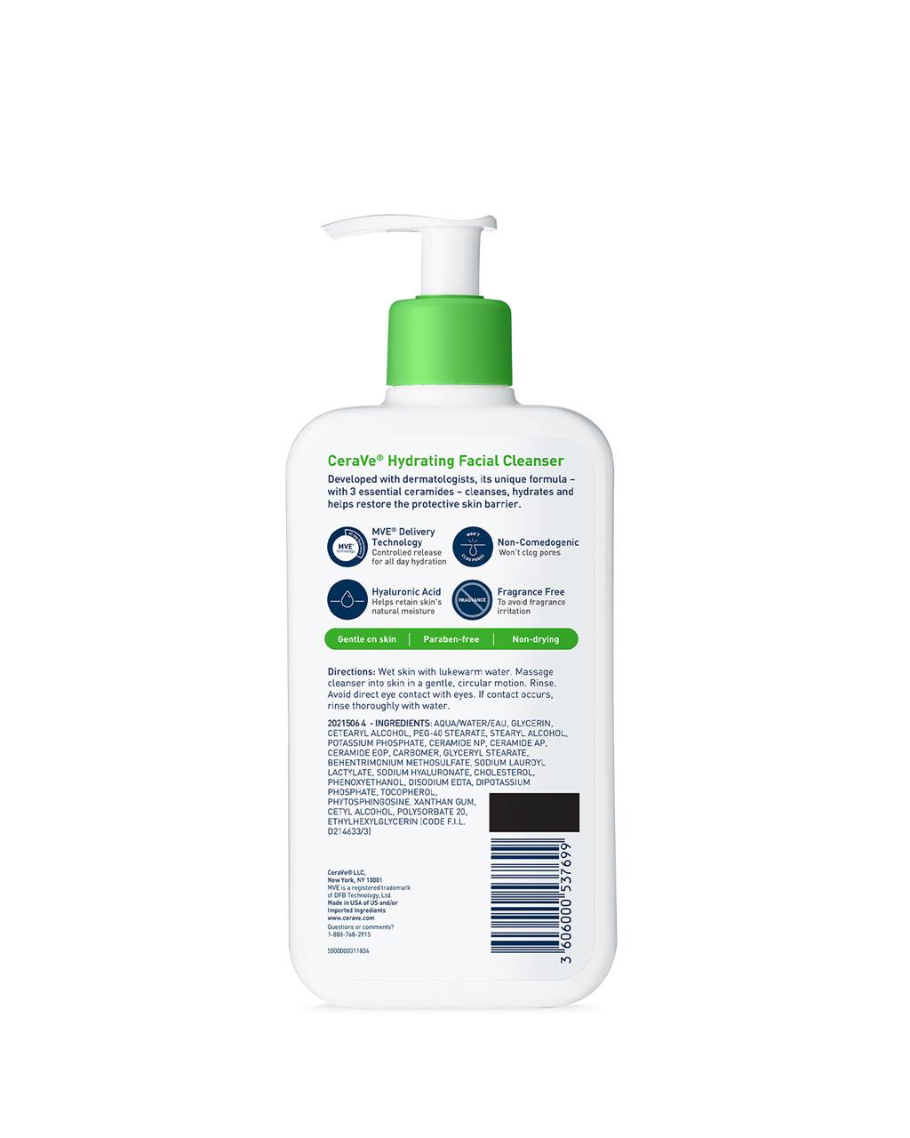 CeraVe Hydrating Face Wash – Gentle Cleanser for Normal to Dry Skin 473ml