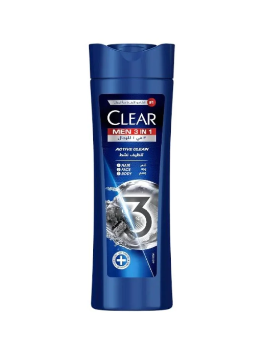 Clear Men 3-in-1 Multi-Use Wash – Shampoo, Body & Face Cleanser
