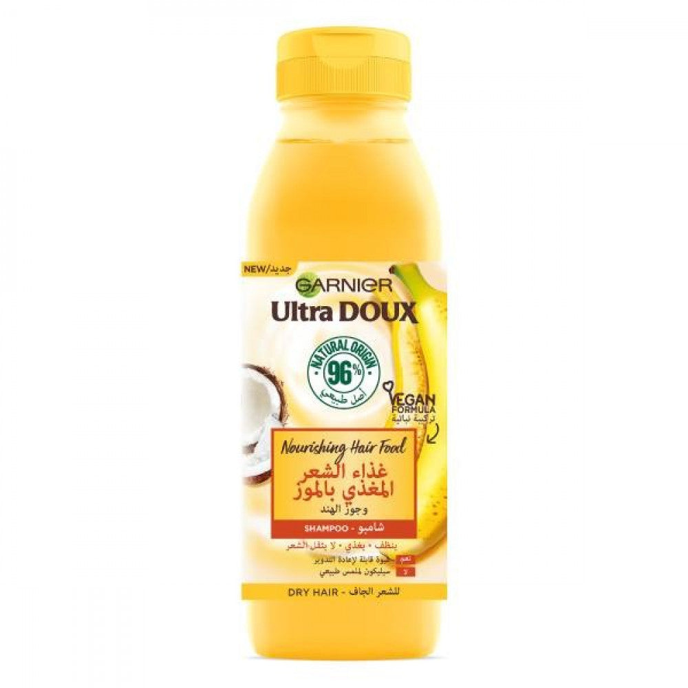 Garnier hair shampoo 350ml ultra doux hair food bananas and coconut