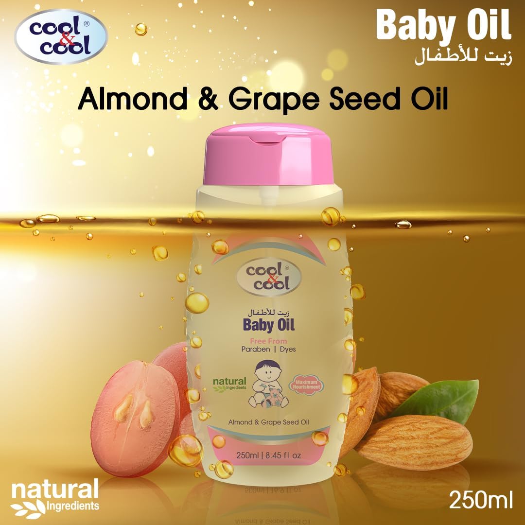 Cool & Cool Baby Oil with Grape Seed Oil and Vitamin E - 250ml