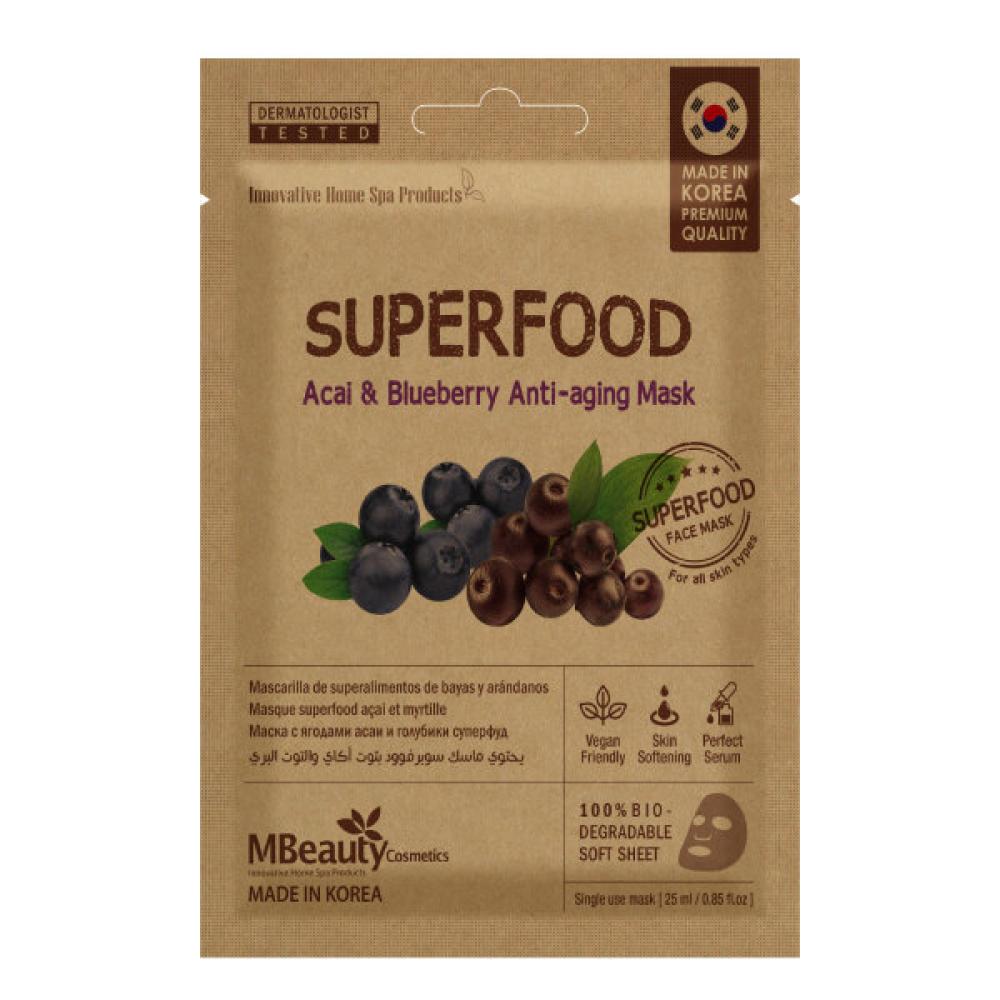 Mbeauty face mask superfood anti aging with acai berry and blueberry