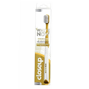 Close up toothbrush white now soft