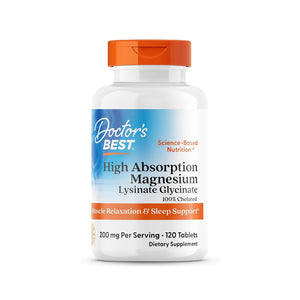 Doctor's Best High Absorption Magnesium Lysinate - 120 Tablets