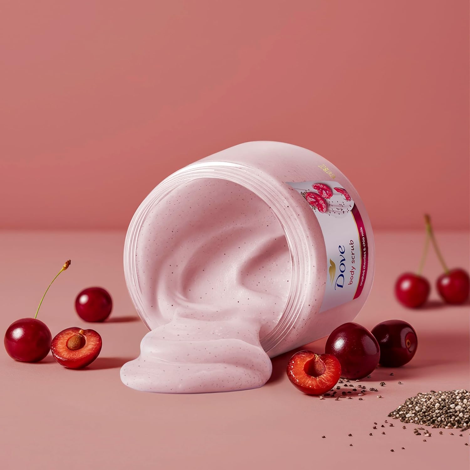 Dove Body Scrub – Exfoliating Cherry & Chia Milk Skin Cleanser (425g)