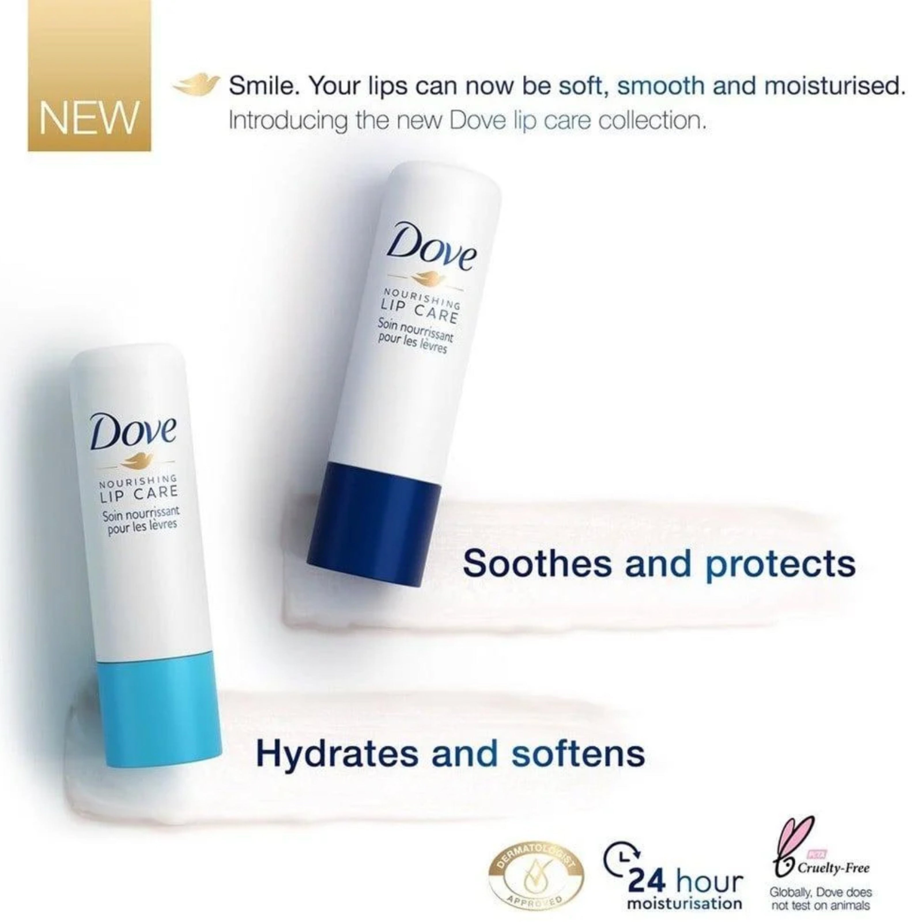 Dove Deeply Nourishing Lip Balm – Long-Lasting Moisture & Softness 4.8g