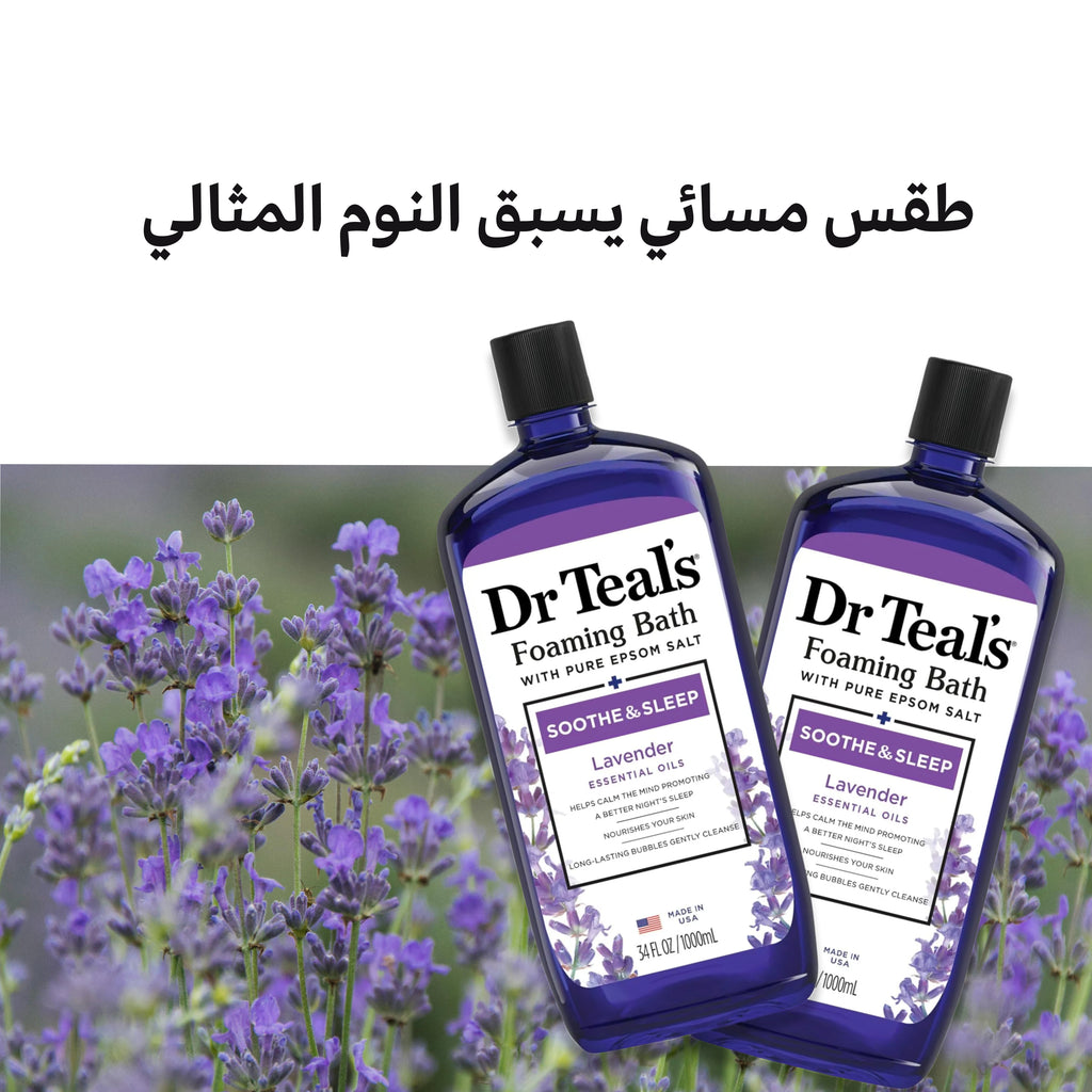 Dr Teal's Foaming Bath with Pure Epsom Salt - Soothe & Sleep Lavender 1L