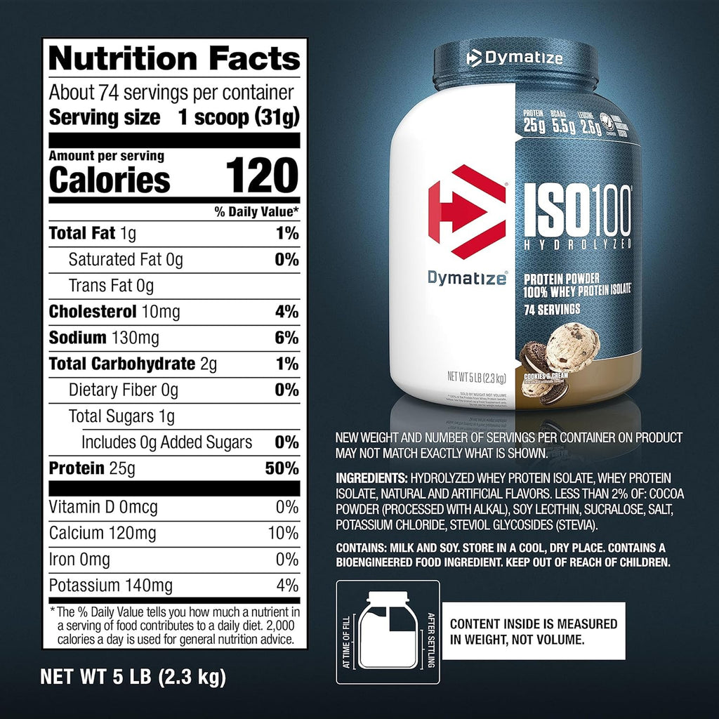Dymatize ISO 100 - Cookies and Cream - 5 LB