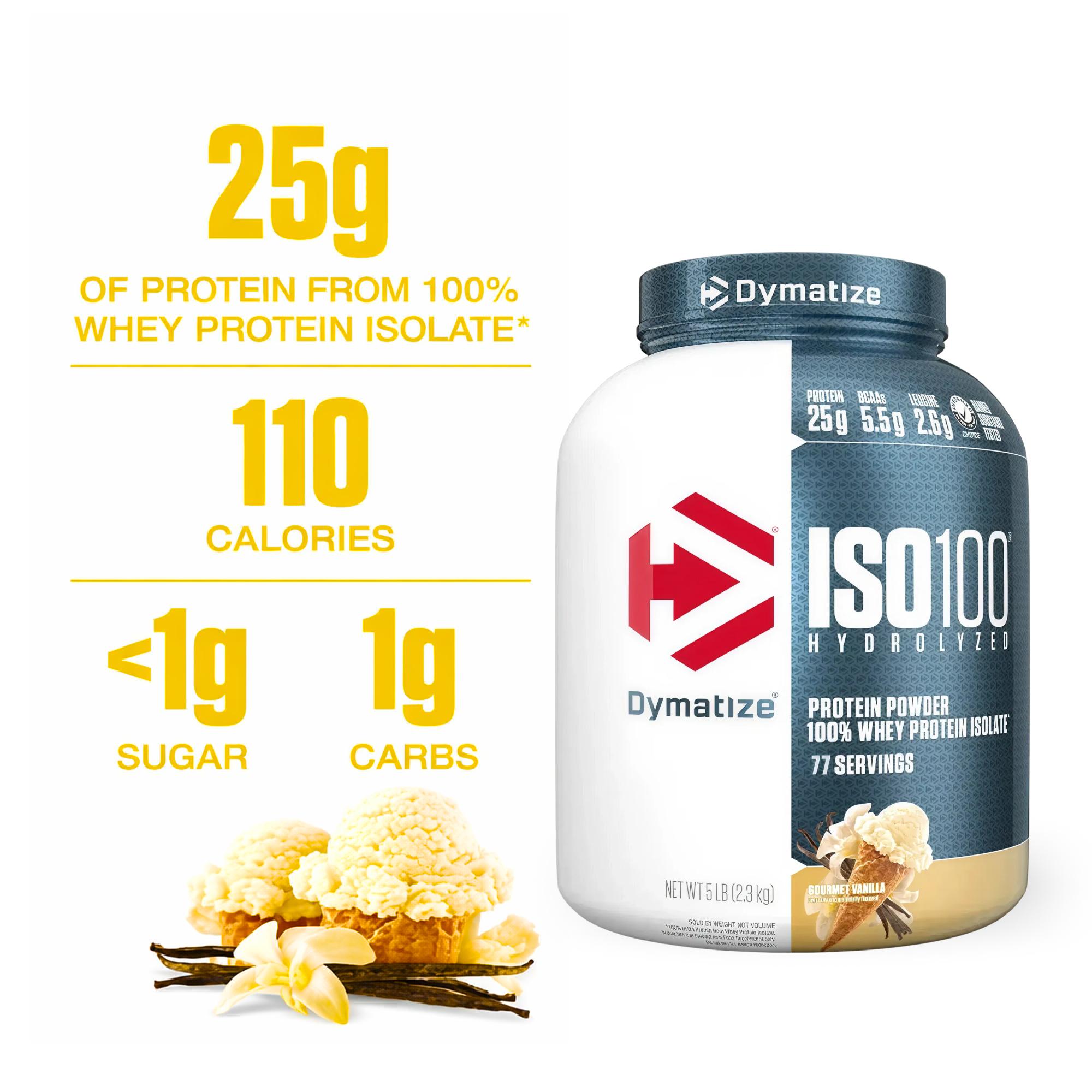 Dymatize ISO 100 - Gourmet Vanilla - 5 LB