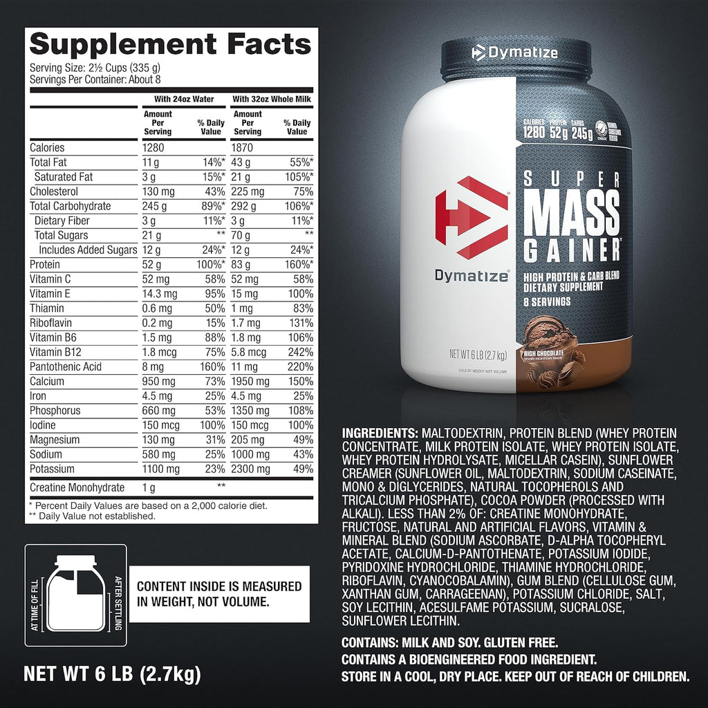 Dymatize Super Mass Gainer - Rich Chocolate - 6 lbs