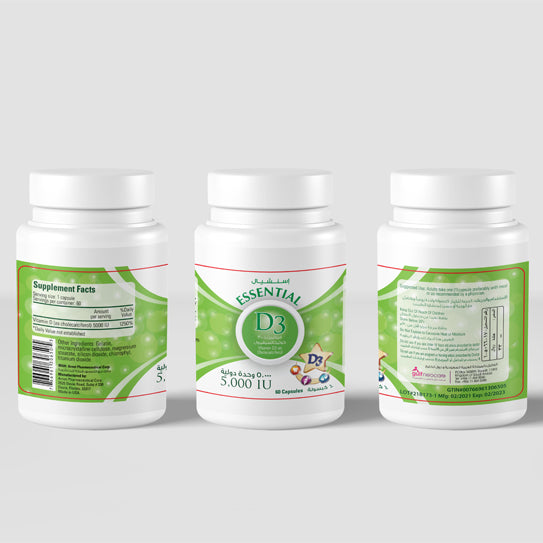 Essential Vitamin D3 5000 IU Supplement – High Strength Bone Support