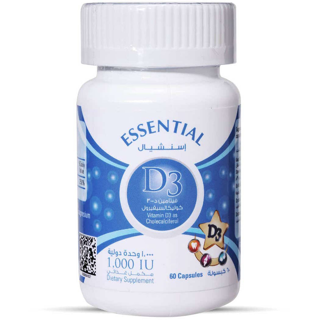 Essential Vitamin D3 1000 IU – Bone Health & Immune Support Supplement