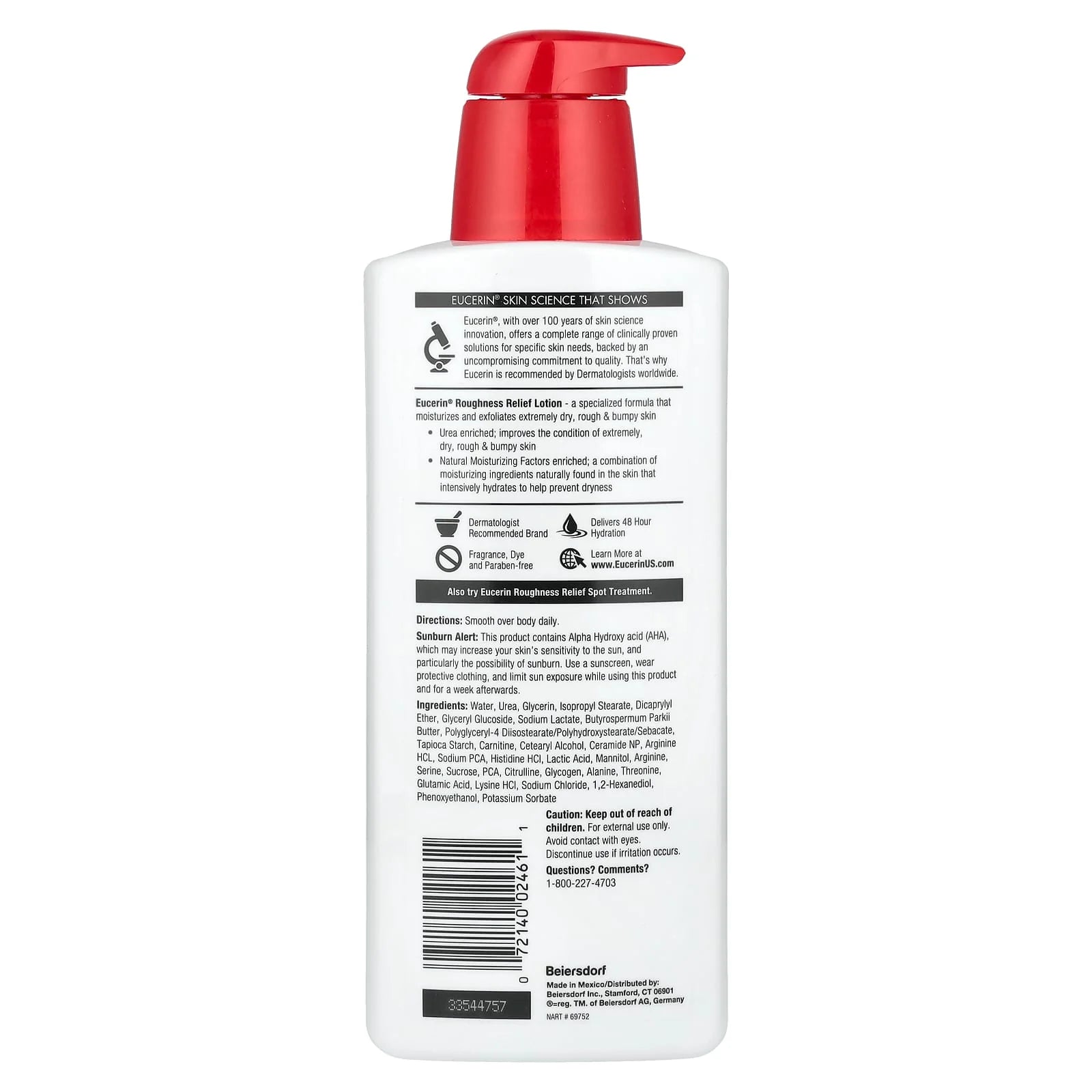 Eucerin Roughness Relief Lotion – Smoothing Body Moisturizer, 500 ml