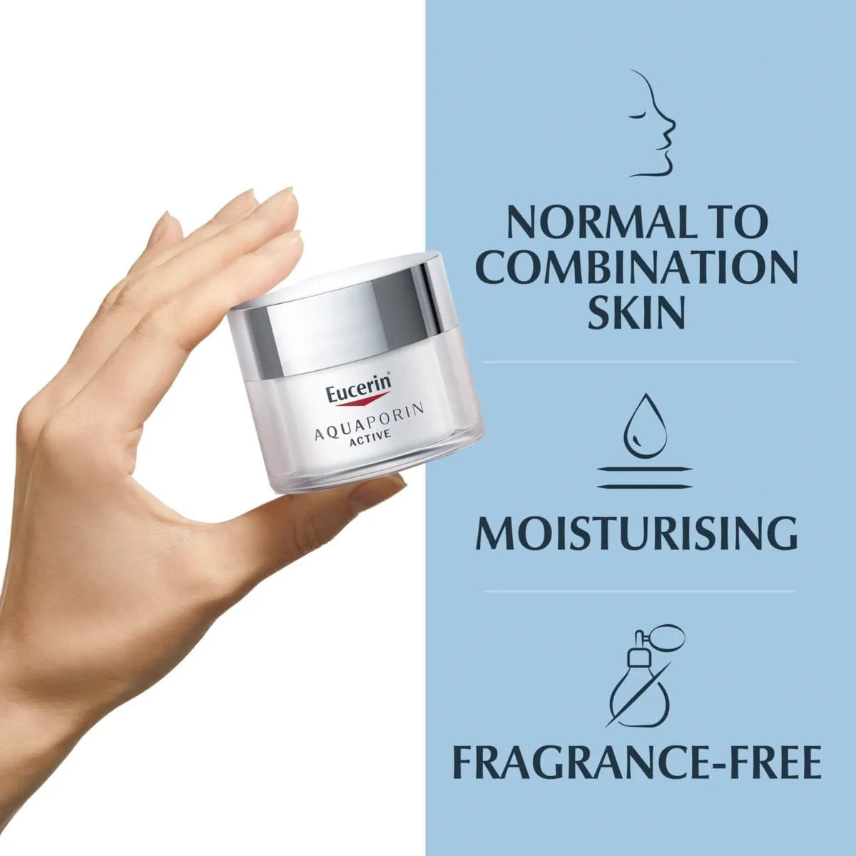 Eucerin Aquaporin Active – كريم ترطيب الوجه للبشرة العادية والمختلطة 50 مل