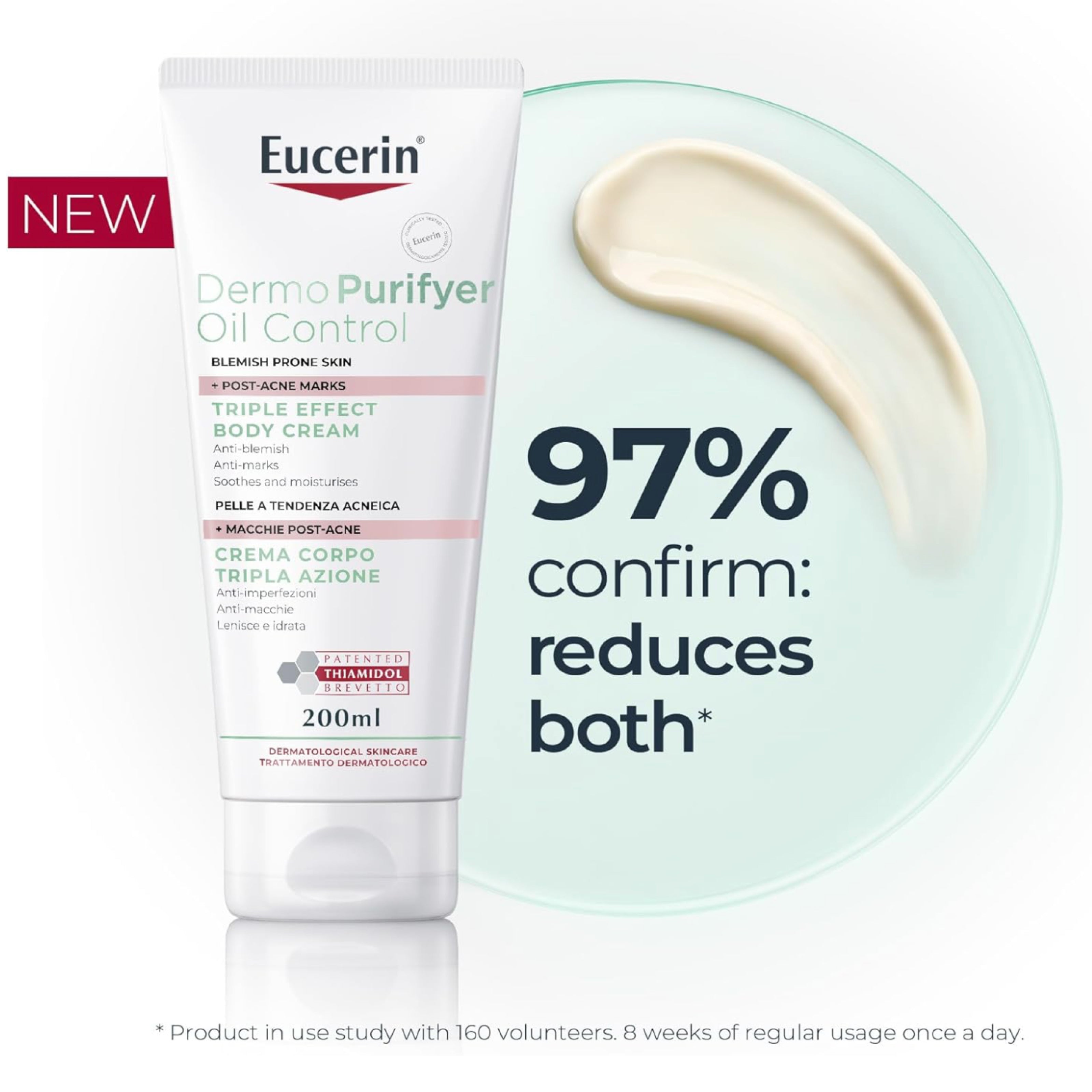 Eucerin Dermo Purifyer Triple Effect Body Cream – Clarifying Formula for Oily Skin 200ml
