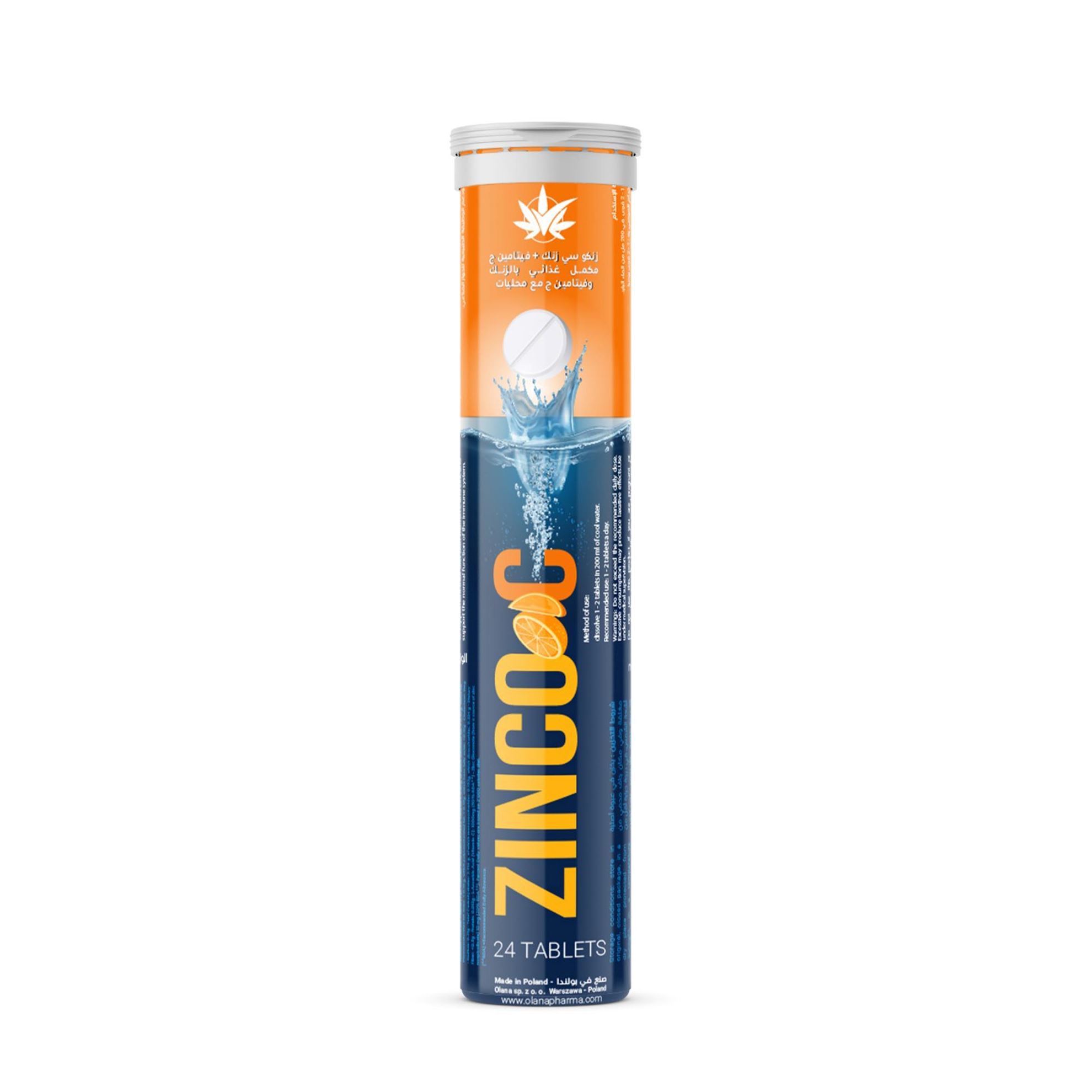 Zinco c vitamin c with zinc 24 tablets