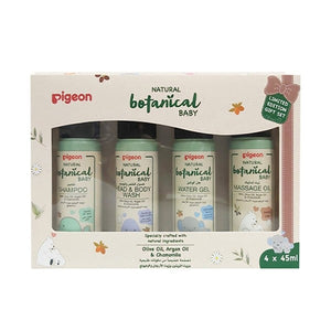 Pigeon baby gift set shampoo + wash + water gel + massage oil 4x45ml